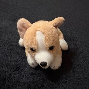 Adorable Tan and White Plush Dog Toy